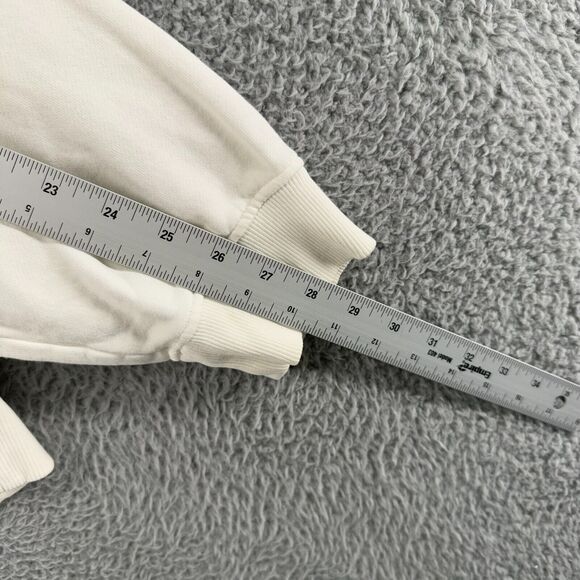 Pokemon Sweatshirt Adult Large White Yellow Pikachu Patch Boxy Spellout Litlab - Picture 5 of 11